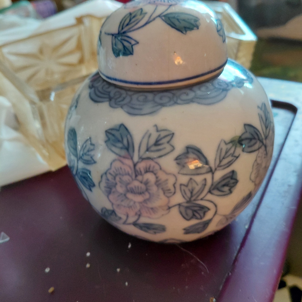 Floral Ceramic Jar with Lid